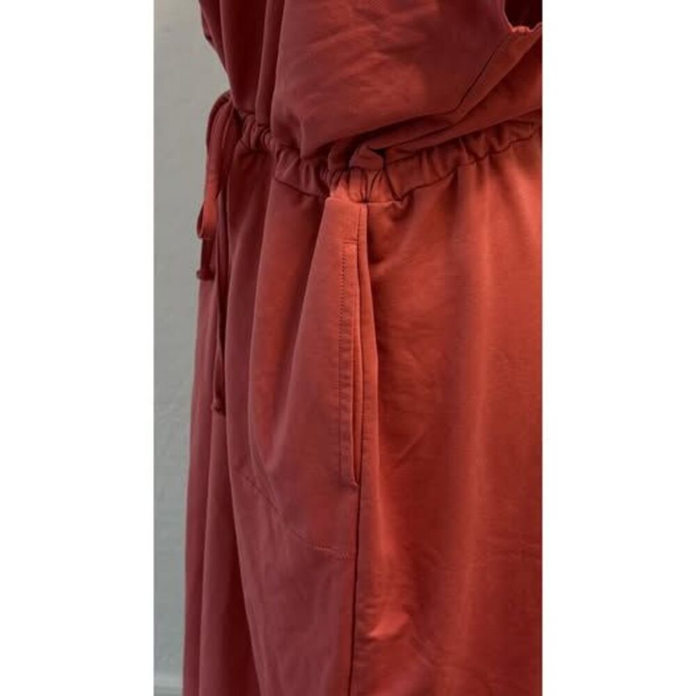 32° COOL V-Neck Tie Waist Dress – Women's XL – Coral/Red Casual Midi Dress